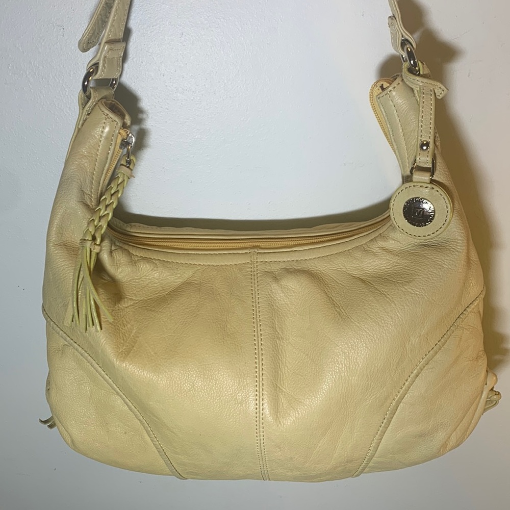 Stone Mountain buttercream genuine leather bag
